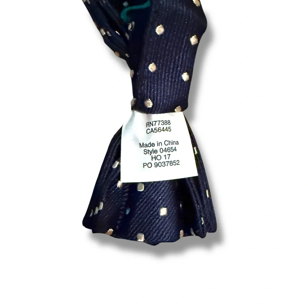 J.Crew NWT Kid’s Navy Polka Dot Silk Bowtie‎ Boys One Size Formalwear Accessory